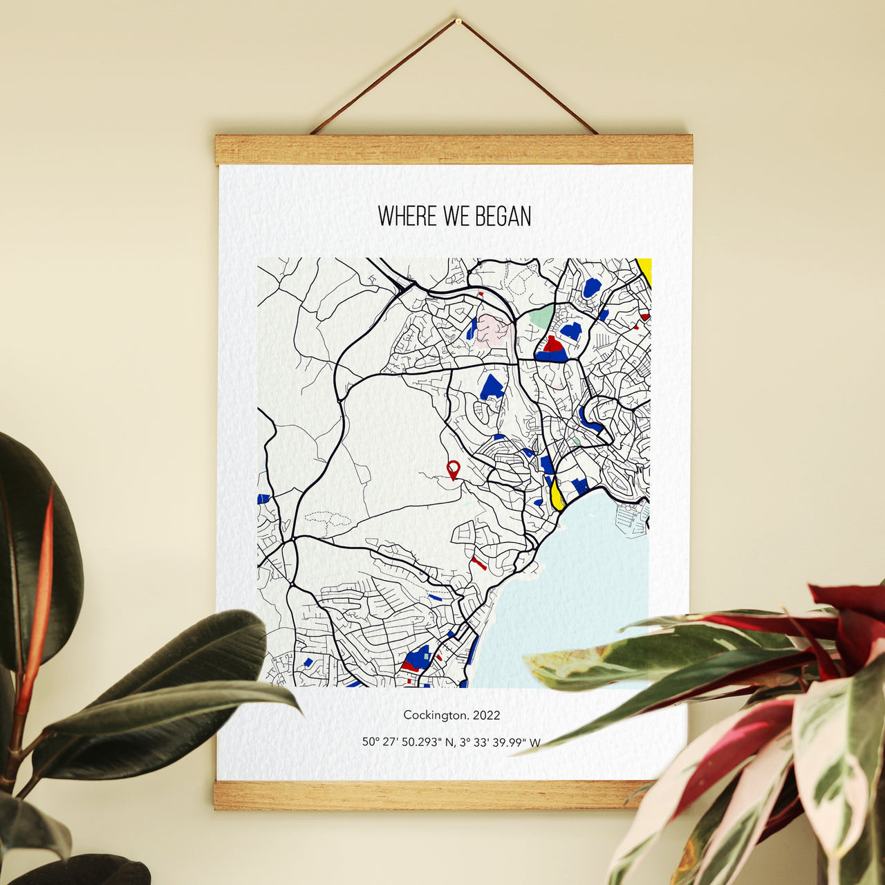 'Where We Met' Personalised Location Map Print