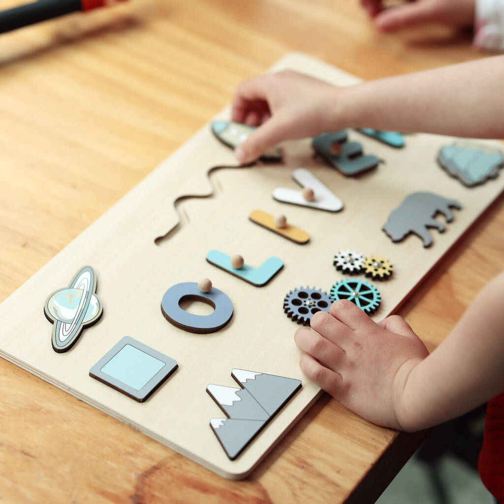 Personalised Wooden Name Puzzle – Space And Nature Theme - image 1