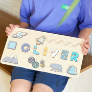 Personalised Wooden Name Puzzle – Space And Nature Theme - image 10