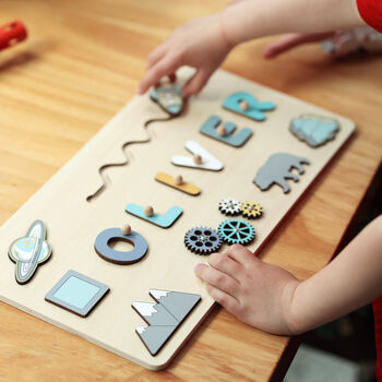 Personalised Wooden Name Puzzle – Space And Nature Theme - image 2