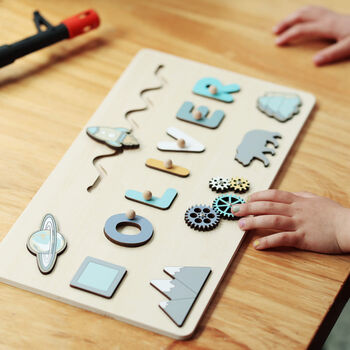 Personalised Wooden Name Puzzle – Space And Nature Theme - image 4