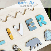 Personalised Wooden Name Puzzle – Space And Nature Theme - image 6
