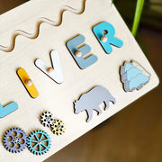 Personalised Wooden Name Puzzle – Space And Nature Theme - image 7