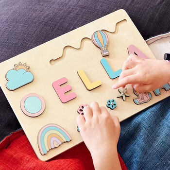 Personalised Wooden Name Puzzle – Pastel Play Edition - image 12