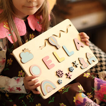 Personalised Wooden Name Puzzle – Pastel Play Edition - image 5