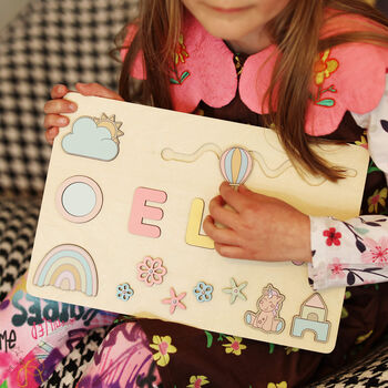 Personalised Wooden Name Puzzle – Pastel Play Edition - image 7