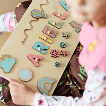 Personalised Wooden Name Puzzle – Pastel Play Edition - image 8