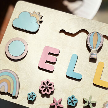 Personalised Wooden Name Puzzle – Pastel Play Edition - image 9