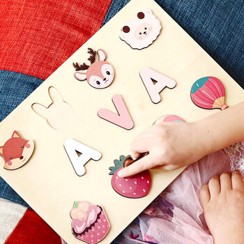 Personalised Wooden Name Puzzle – Woodland Friends Edition - image 5