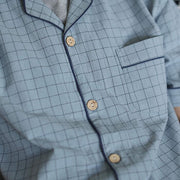 Personalised Men’s Pure Cotton Pyjama Set – Blue Check Comfort - image 8