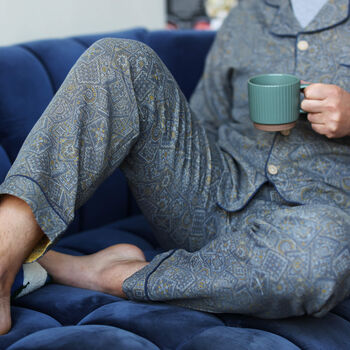 Personalised Men’s Heritage Jacquard Pyjama Set – Pure Cotton - image 2