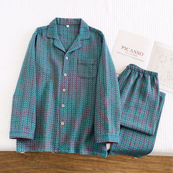 Personalised Men’s Finely Woven Cotton Pyjama Set - image 4