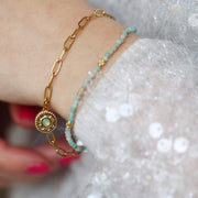 Delicate Charm Layered Bracelet – Gold And Amazonite - image 1