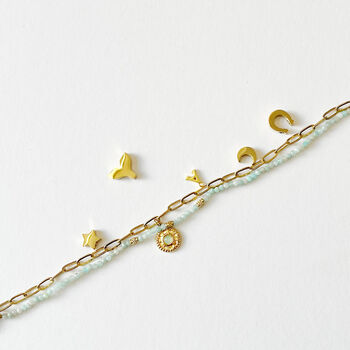 Delicate Charm Layered Bracelet – Gold And Amazonite - image 7