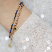 Lapis Lazuli And Gold Sunburst Charm Bracelet - image 3