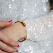 Sleek Gold Wave Bangle - image 2