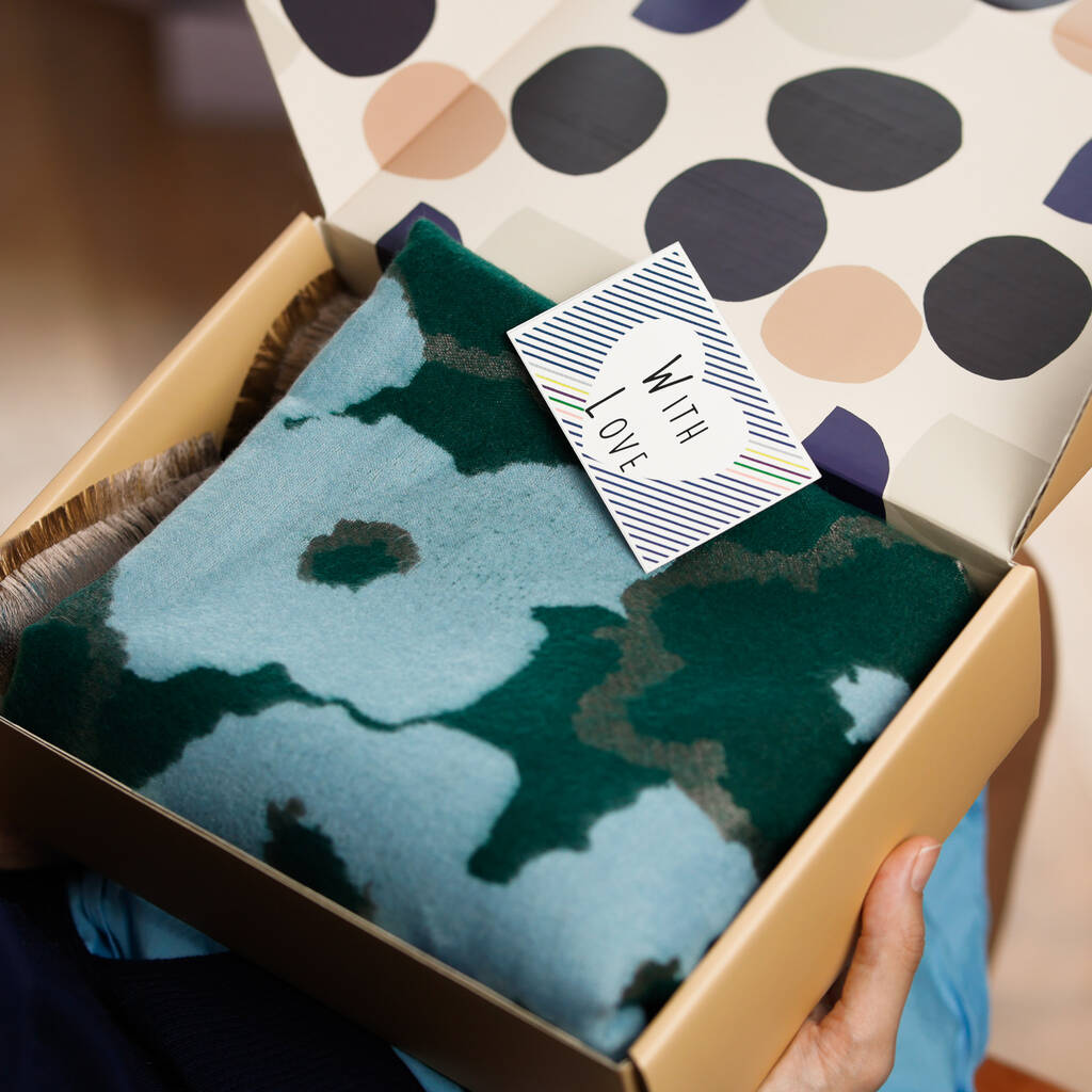 Elegant Anemone Scarf In Teal And Sky Blue With Shimmering Metallic Thread - image 1