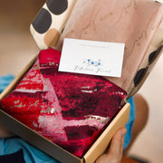 Abstract Brush Stroke Scarf In Berry Pink And Silver Shimmer - image 1