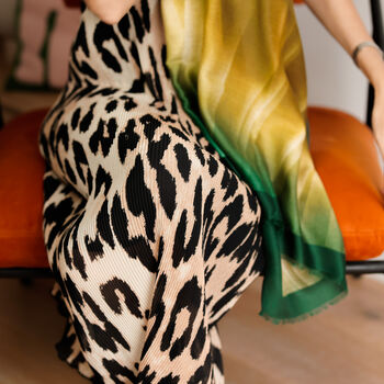 Green Ombré Printed Scarf — Personalised Gift Card And Gift Box Option - image 3