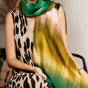 Green Ombré Printed Scarf — Personalised Gift Card And Gift Box Option - image 8