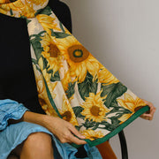 Sunflower Printed Scarf — Personalised Gift Card And Gift Box Option - image 2