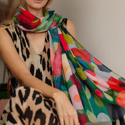 Painterly Bloom Printed Scarf - image 2