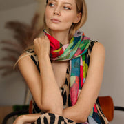 Painterly Bloom Printed Scarf - image 3