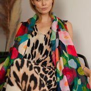 Painterly Bloom Printed Scarf - image 8