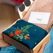 Teal Botanical Printed Scarf - image 1