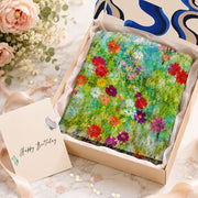 Colourful Wildflower Meadow Scarf Gift For Her — Personalised Gift Card And Gift Box Option - image 4