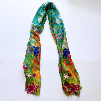 Colourful Wildflower Meadow Scarf Gift For Her — Personalised Gift Card And Gift Box Option - image 5