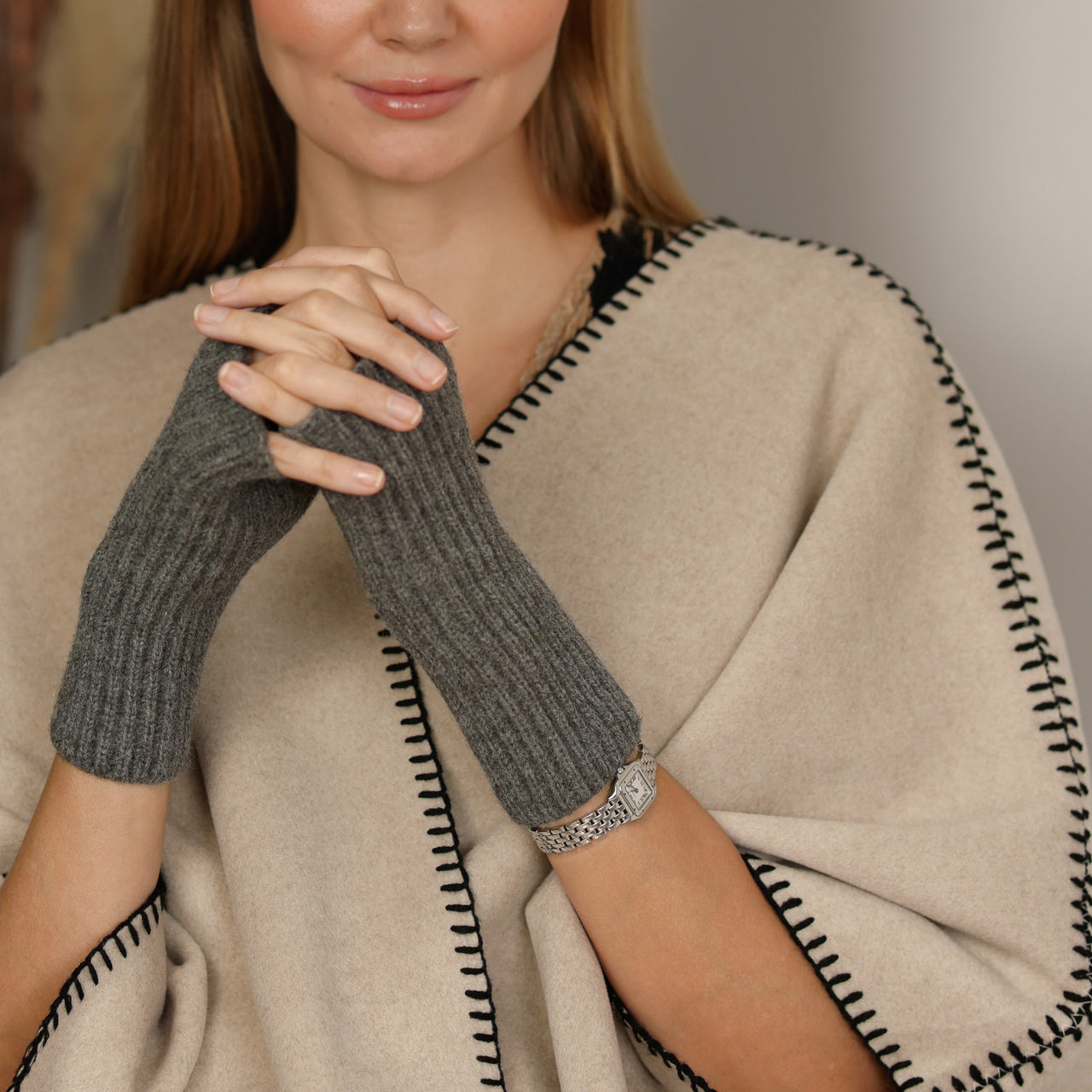 Ribbed Fingerless Wrist Warmers