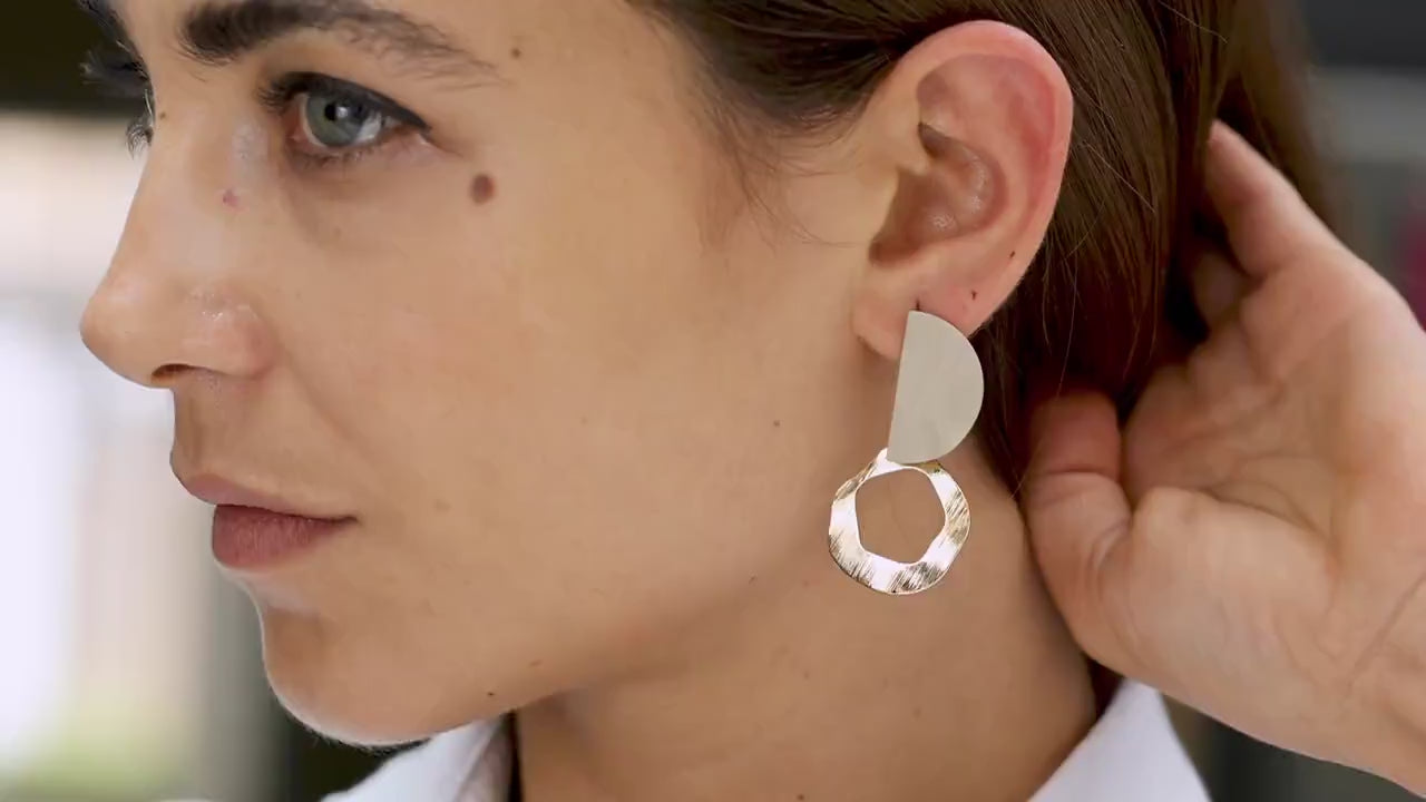 Taupe Half Moon Earrings