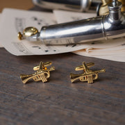 Trumpet Player's Gold Plated Cufflinks In A Gift Box