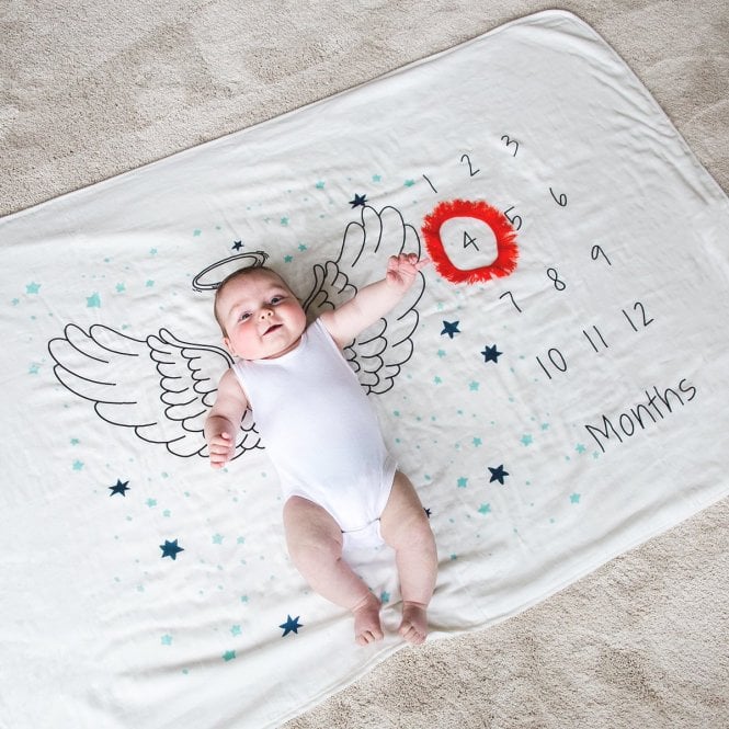 Milestone Baby Angel Wings Cotton Blanket