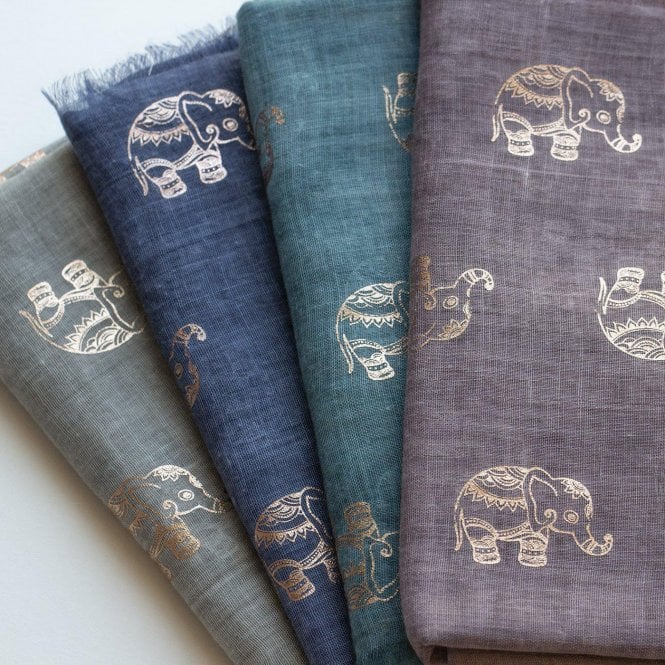Good Fortune Elephant Scarf Letterbox Gift