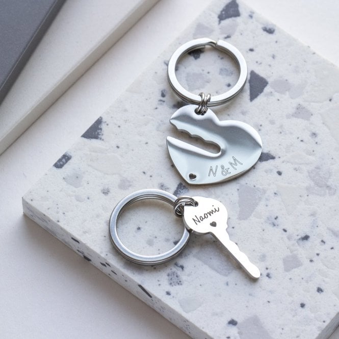 The Key To My Heart Personalised Photo Keyring Duo
