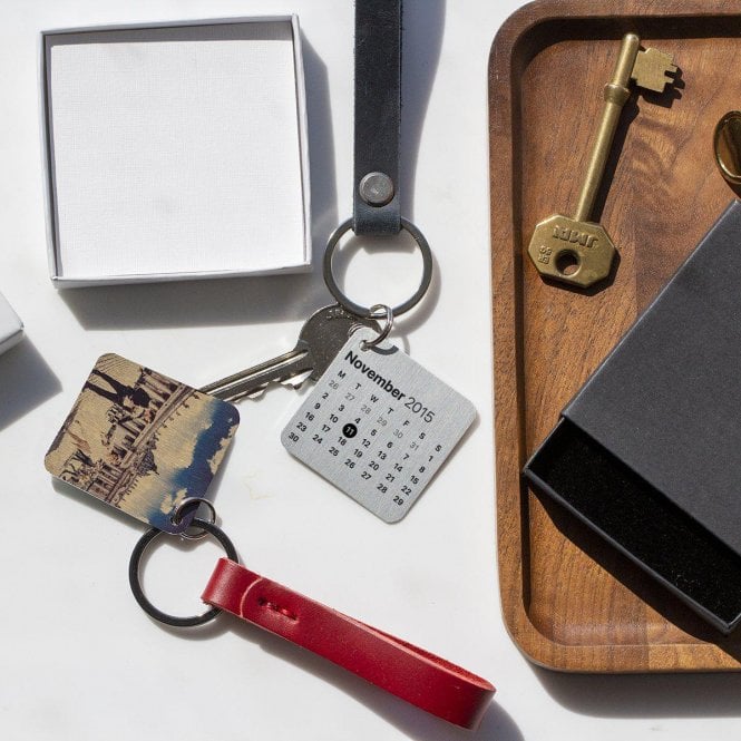 ' Our Special Date' Calendar Photo Keyring