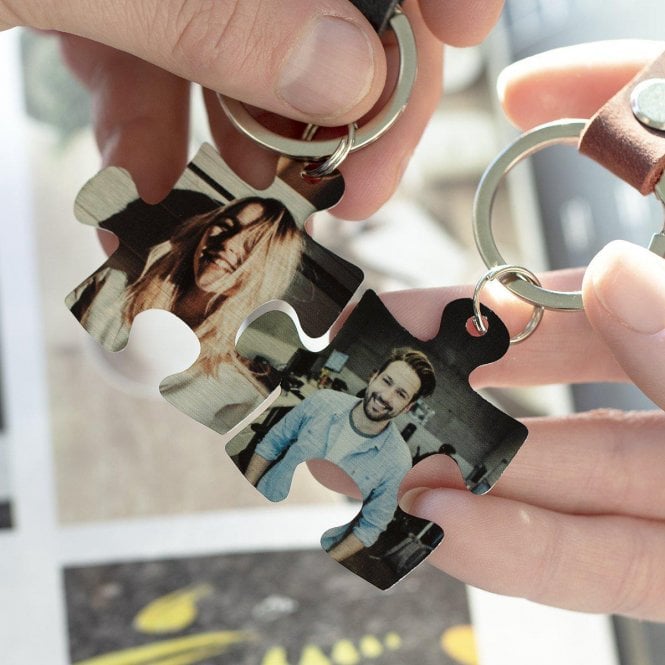My Other Half Jigsaw Personalised Photo Keyring Duo