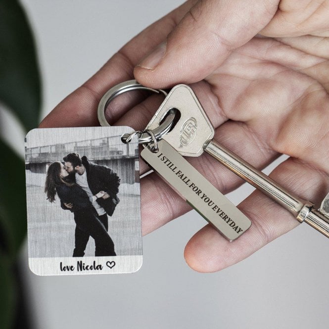 Keepsake Falling You Personalised Photo Keyring