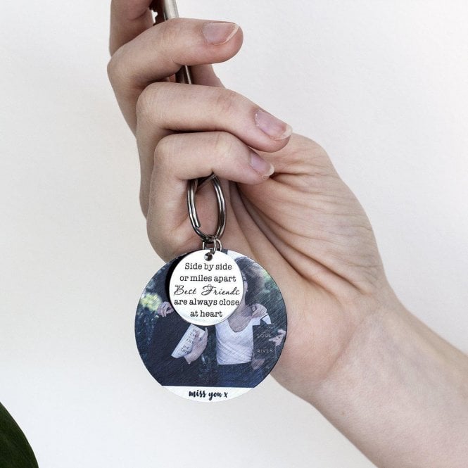 Best Friends Compass Keyring With Photo Plate