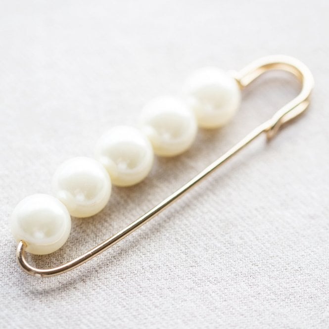 Delicate Multi-Pearl Scarf Pin Brooch