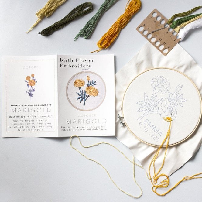 Personalised Birth Flower Embroidery Kit