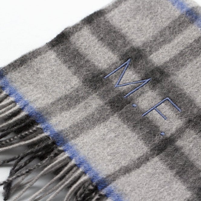 Men's Personalised 100% Cashmere Check Scarf