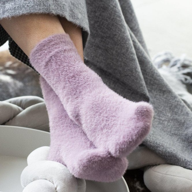 Fuzzy Knitted Cosy Bed Socks