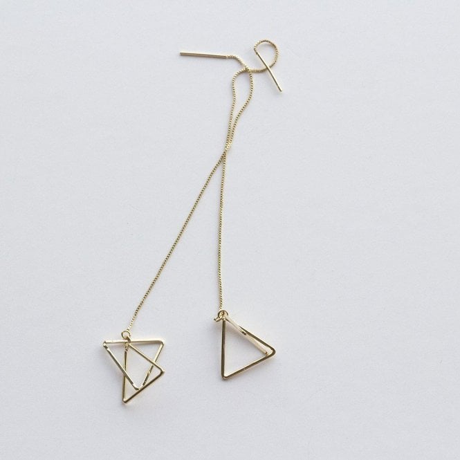 Draping Triangles Long Earrings