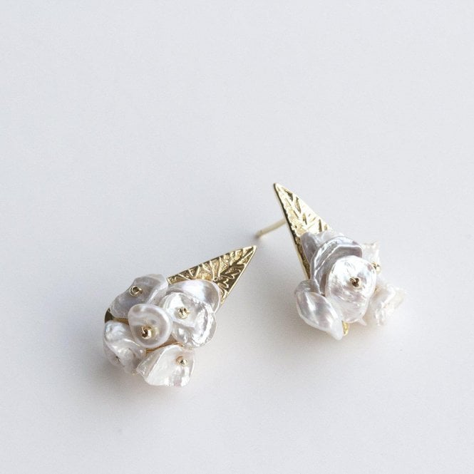Keshi Pearl Cluster Earrings