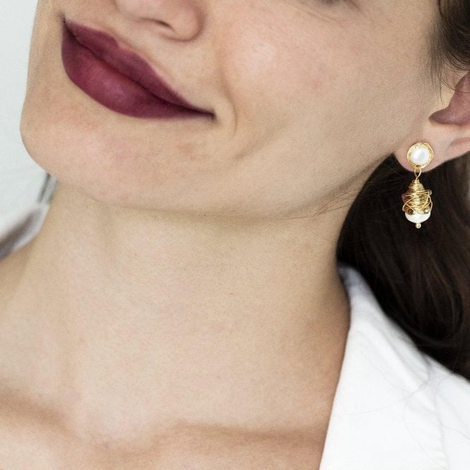 Hand Made Pearl Drop Colourful Earring