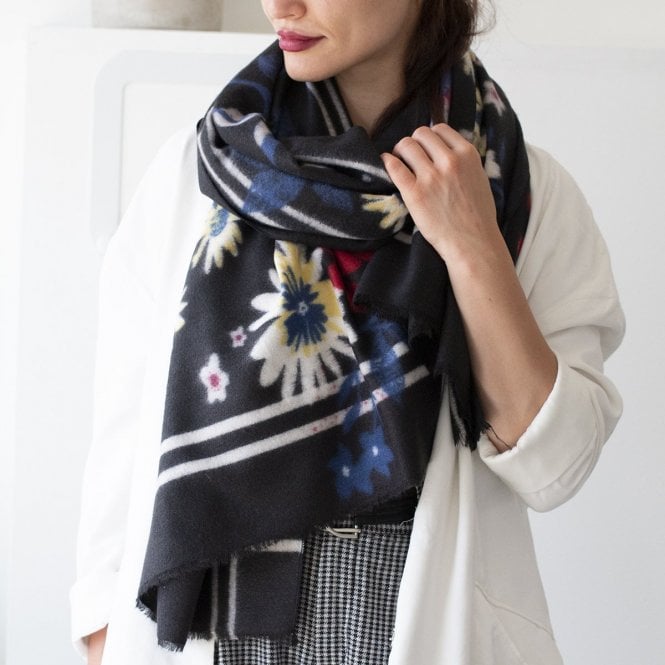 Colourful Florals Brushed Scarf