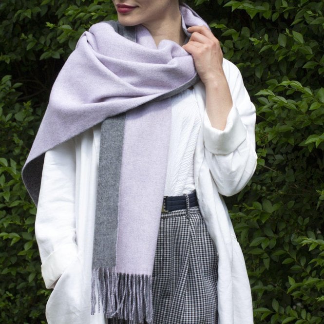 Personalised Two Tone Wool Shawl